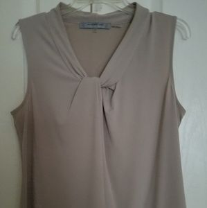 2 for $25 Andrew Marc NY Taupe Sleeveless Blouse